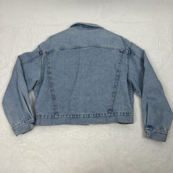 Vintage Guess Jeans Jacket Womens Large Denim Trucker Georges Marciano Made USA - Picture 2 of 14